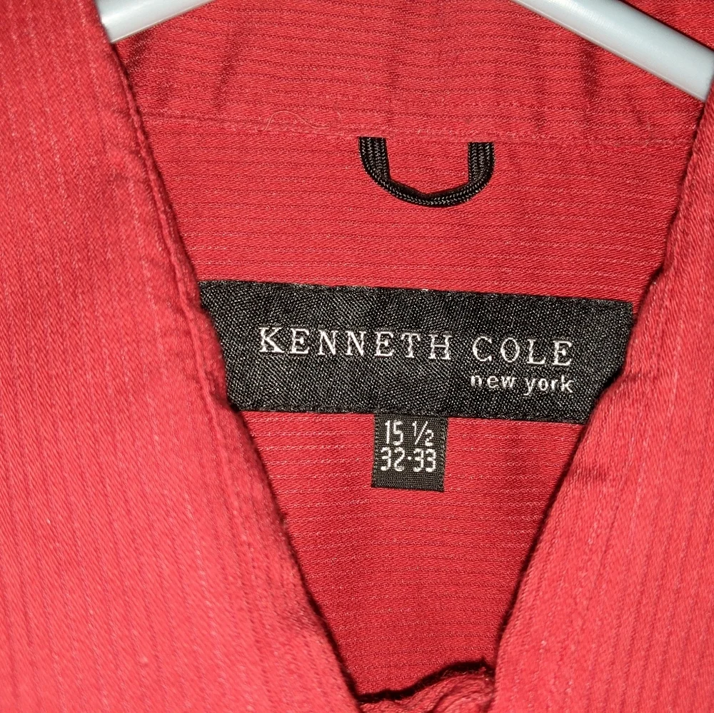 Red Kenneth Cole New York button up dress shirt - Picture 5 of 6